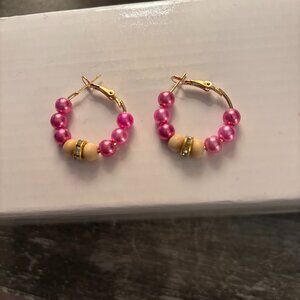 Pink Hoop earrings